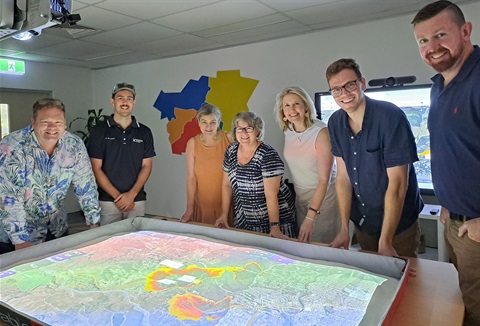 RtoL: Ian Williams and Shaun Harris (Noosa Council), Natash Abbott (CRJO), Linda Villy and Skye Frost (MNCJO), Chris Dart (Hunter JO) and Jason Huntley (CRJO).